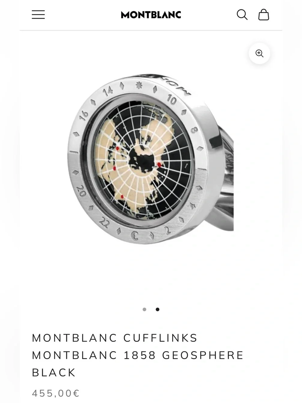 Montblanc 1858 Geosphere Black C ufflinks